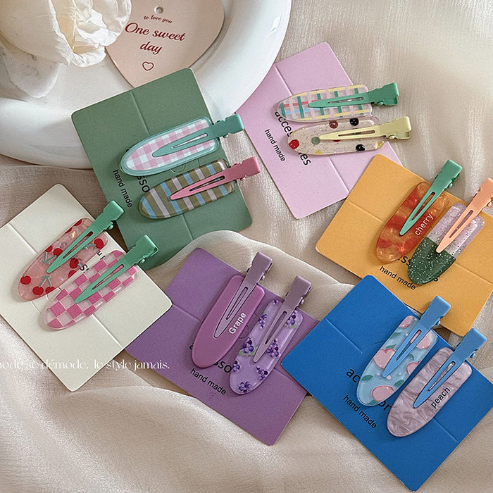 Wholesale 2-piece/set juice series hairpin clip seamless hairpin hair accessories glitter bangs clip