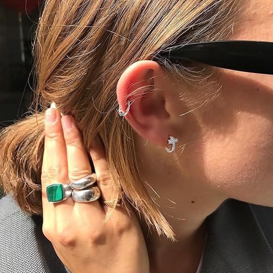 Wholesale Genuine gold brass electroplated personalized design with zircon cross earrings, high-end feeling earrings