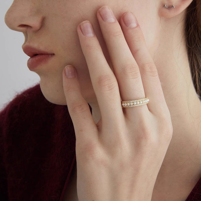 Wholesale Pearl ring, niche opening index finger ring, high-end temperament, simple and fashionable index finger ring