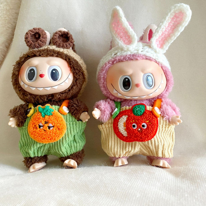 Wholesale Plush Doll Pendant Orange Overalls Little Yellow Hat Best-Selling Cartoon Doll Clothes Internet Celebrity Versatile Clothes