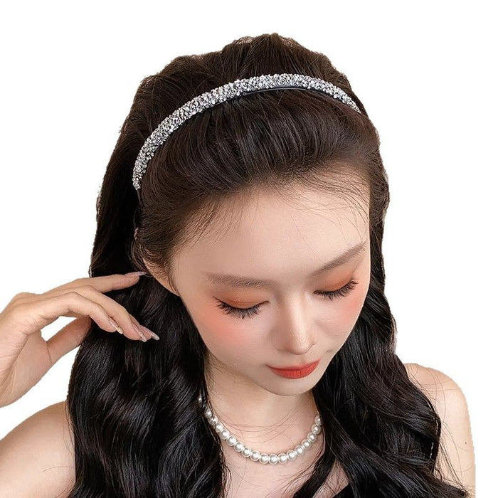 Wholesale Rhinestone Toothed Non-slip Face Washing Hair Band High Cranial Top Head Band