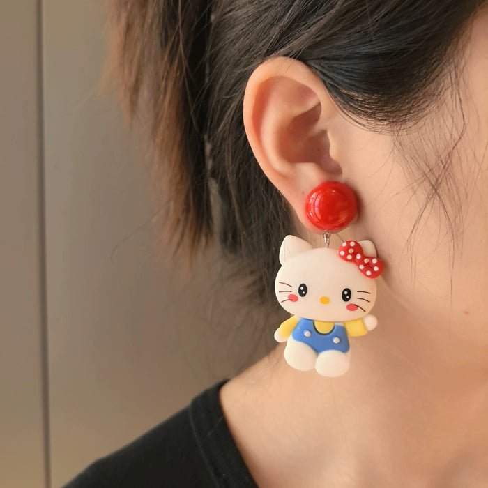 Wholesale Original new silver needle cat cute and sweet cat earrings ear clip