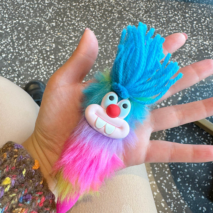 Wholesale Colorful plush Pen wool ugly cute multi-color ballpoint pen creative student press journal notes mark