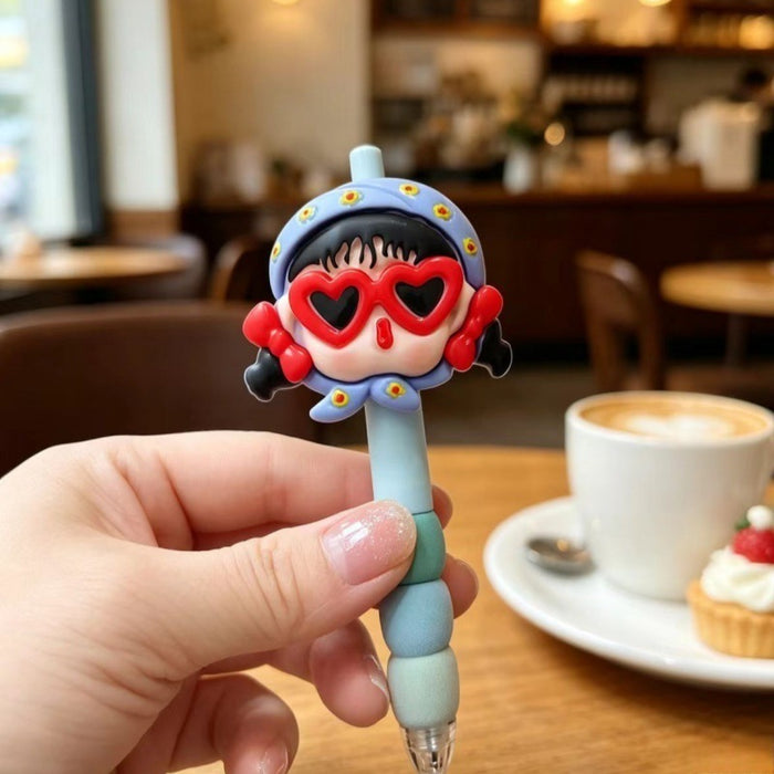 Wholesale Plastic Cute Cartoon Doll Pendant Pen 0. 5mm
