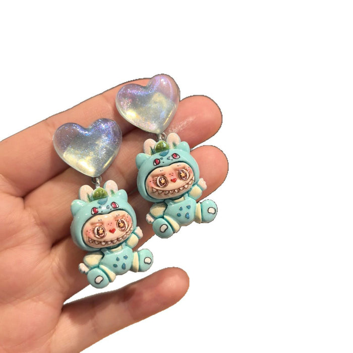 Wholesale New round cartoon silver needle fashionable earrings