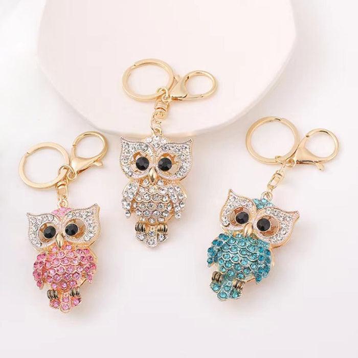 Wholesale Owl Keychain Pendant Gold Tone Zinc Alloy Trendy Bag Charm Gift
