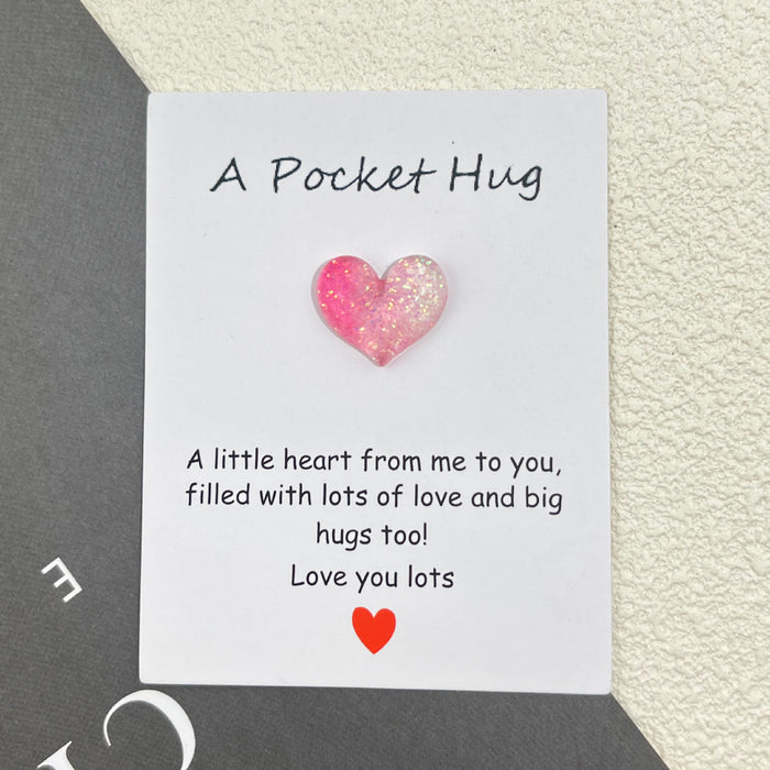 Wholesale gradient heart-shaped resin Decorations greeting card