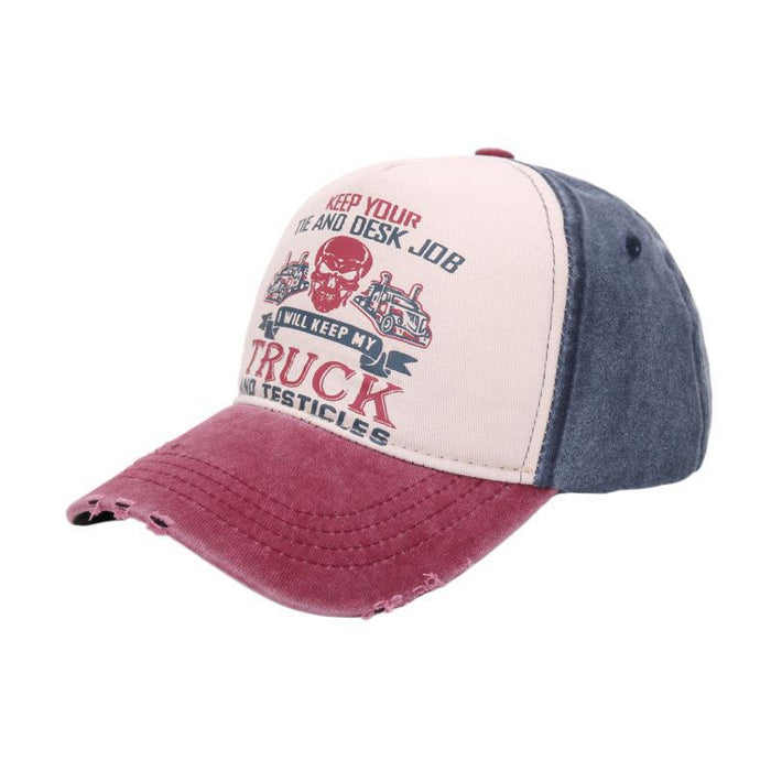 Wholesale Graffiti printed baseball cap, skull washed old cap, color blocked baseball cap, wide brimmed cap, curved brimmed duckbill cap