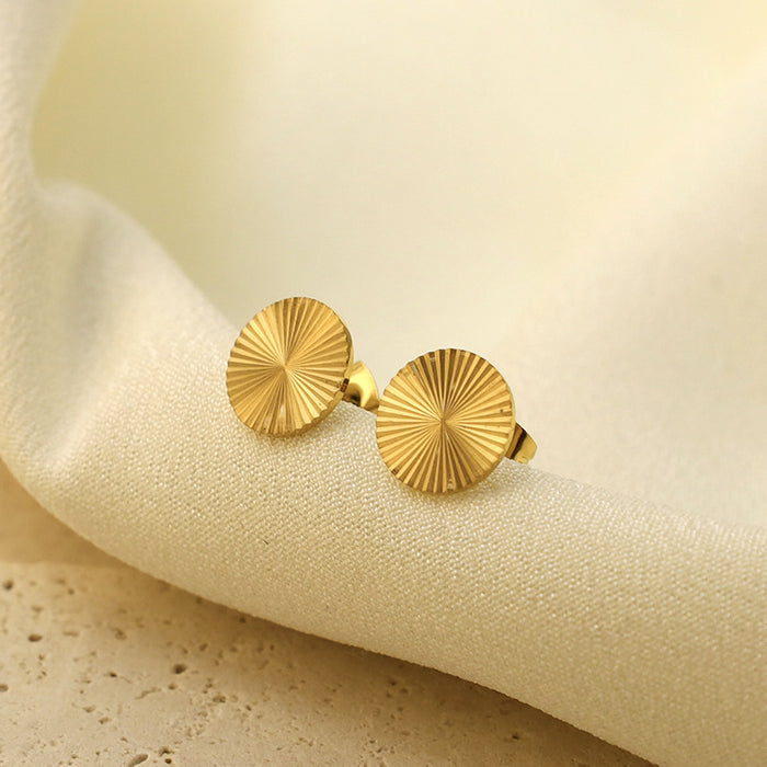Wholesale Fan-Shaped Earrings  Geometric Titanium Steel Earrings