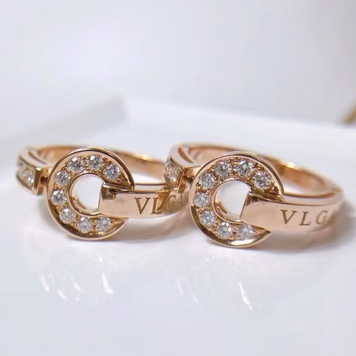 Wholesale Ring electroplated rose gold full diamond couple ring for men and women