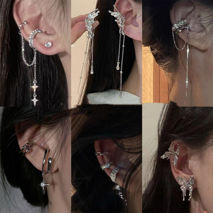 Wholesale Ear clip, female star with pointed ear bone clip, female niche design sense, versatile personality, no ear hole ear bone clip