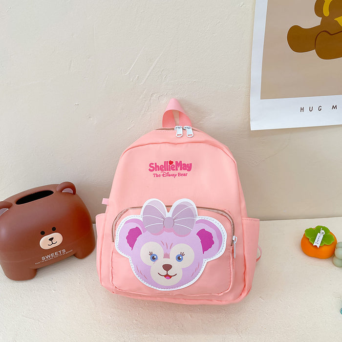 Wholesale Children' s cartoon pattern color-blocked Oxford cloth backpack