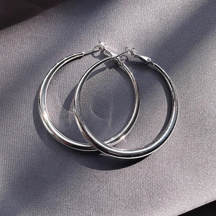 Wholesale Silver Needle Geometric Circle Earrings, Fashionable and Simple Metal Wind Earrings, Versatile and High Grade Sensory Earrings, Wholesale of Earrings