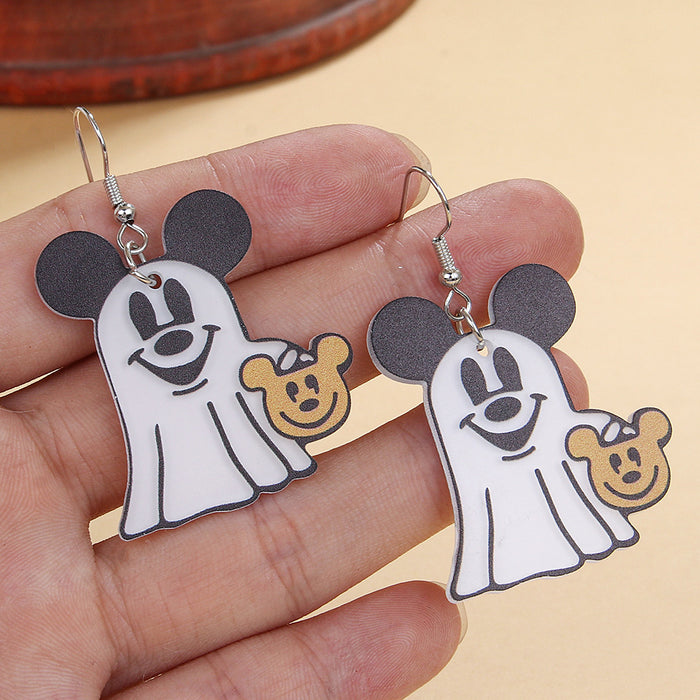 Wholesale  Series Earrings Cute Creative Rice Handmade Mouse Acrylic Earrings