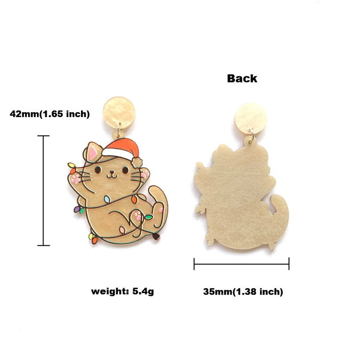 Wholesale Christmas Tree Rainbow Koala Dinosaur Cactus Gingerbread Man Acrylic Earrings JDC-ES-Qiany006