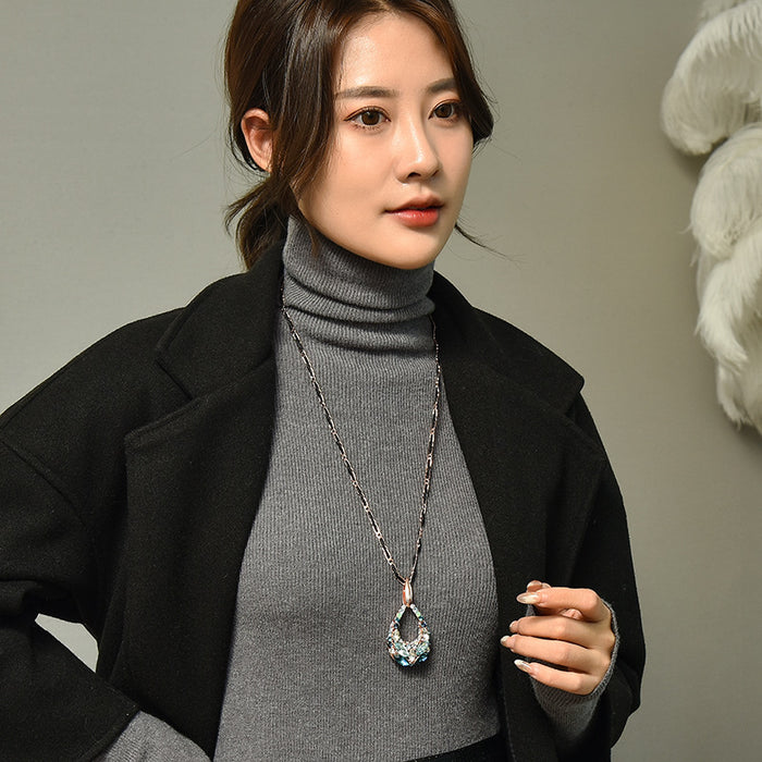 Wholesale Waterdrop-shaped crystal long necklaces