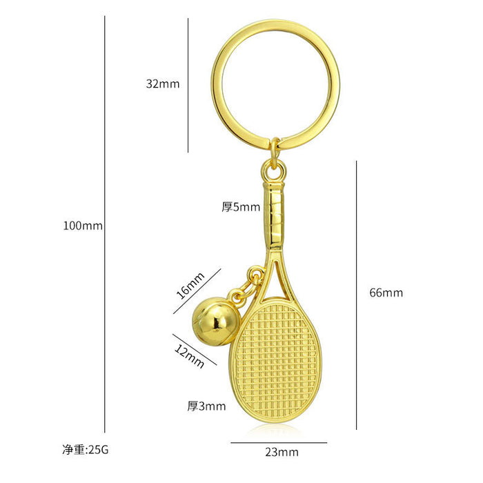 Wholesale Pickleball metal keychain car keychain pendant cultural and creative pickleball mini pickleball small gift