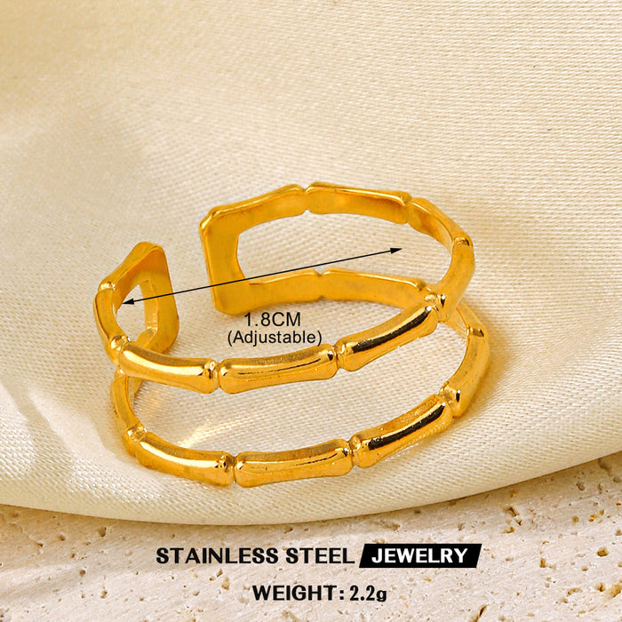 Wholesale women's Bracelet and rings bamboo joint suit titanium Stainless steel plated bamboo jewelry