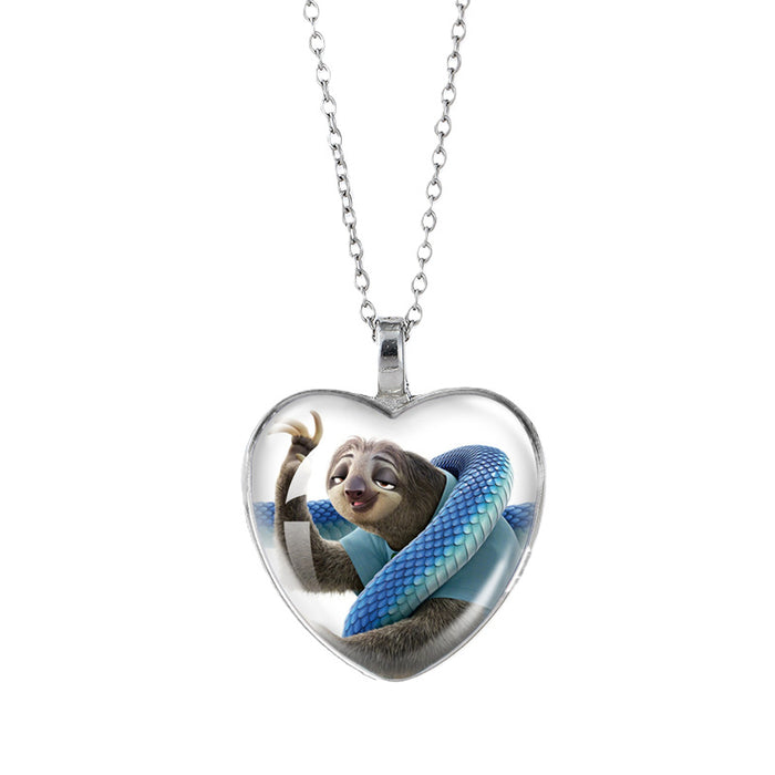Wholesale Time Gem Heart Necklaces Pendant Sweater Chain Couple Gift