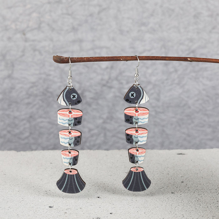 Wholesale personalized acrylic wooden earrings