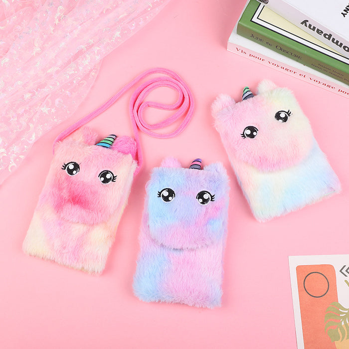 Wholesale Cartoon Plush Unicorn Children' s Crossbody Bag