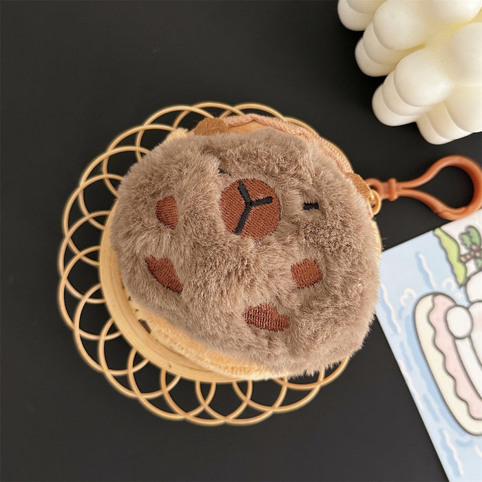 Wholesale Cartoon Plush Coin Purse Cute Mini Soft Cute Cat Coin Storage Bag Student Portable Earphone Bag