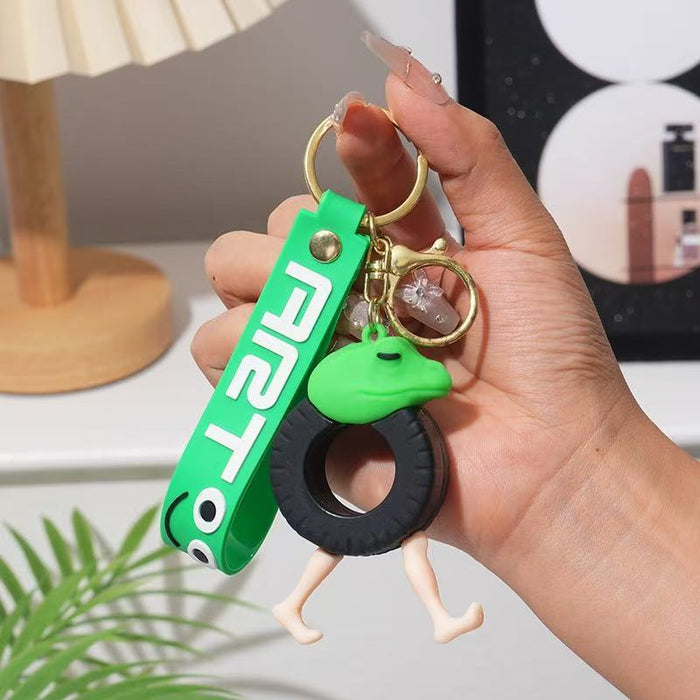 Wholesale Cute PVC cartoon hot-selling shark and stick figure keychains