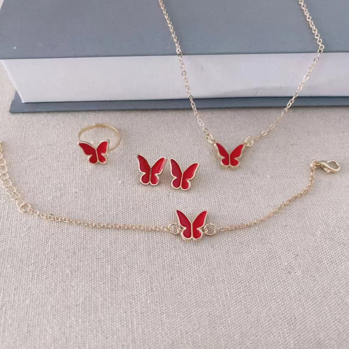 Wholesale Alloy Electroplated Black Butterfly Jewelry Set - Stylish Party Wear Jewelry Accessory