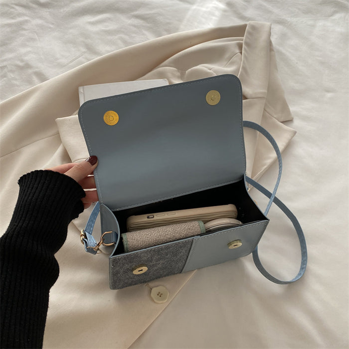 Wholesale Fashion splicing texture handbag, commuting shoulder crossbody bag, small square bag