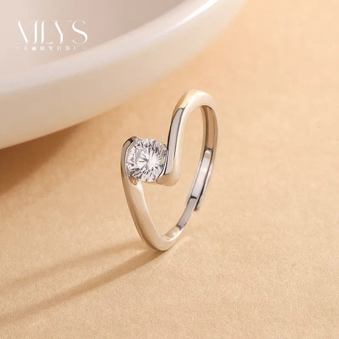 Wholesale Pure silver Mozambique diamond ring, simple and versatile bracelet