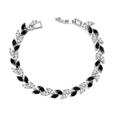Wholesale Crystal Willow Leaf Bracelet Bracelet Jewelry Fashion Copper Zircon Bracelet