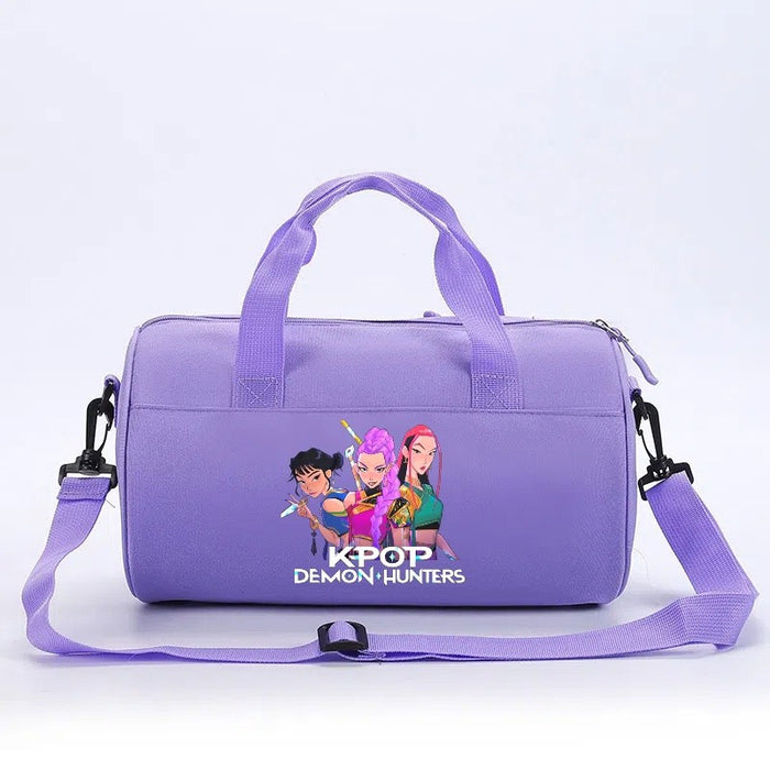 Wholesale KPOP Cartoon print cylindrical sports and fitness crossbody handbags