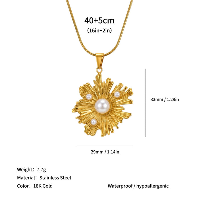 Wholesale High-end clavicle necklace with sun and starfish pendants,  made of titanium steel.