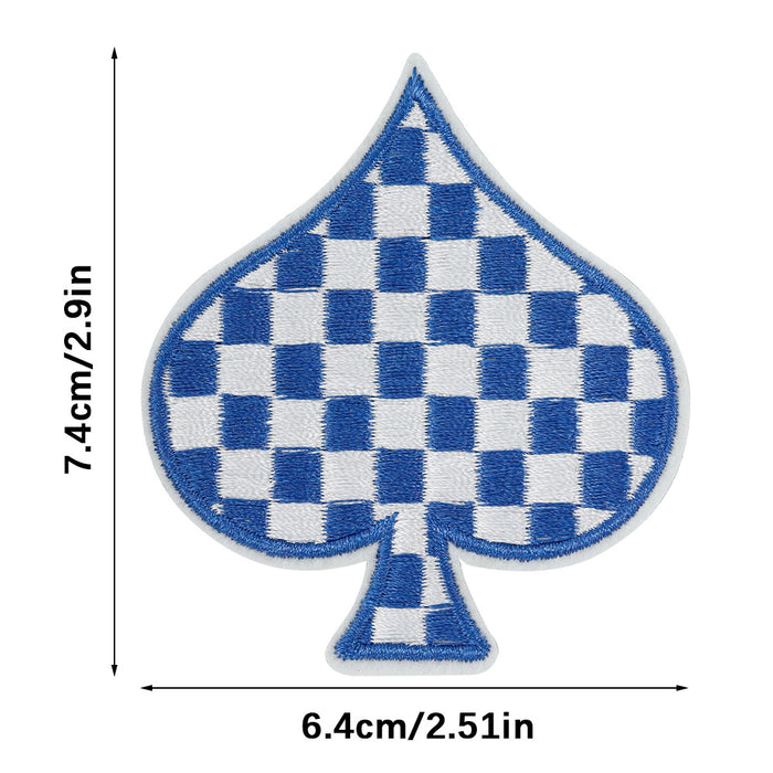 Wholesale Checkerboard Spade Embroider Cloth DIY Patches