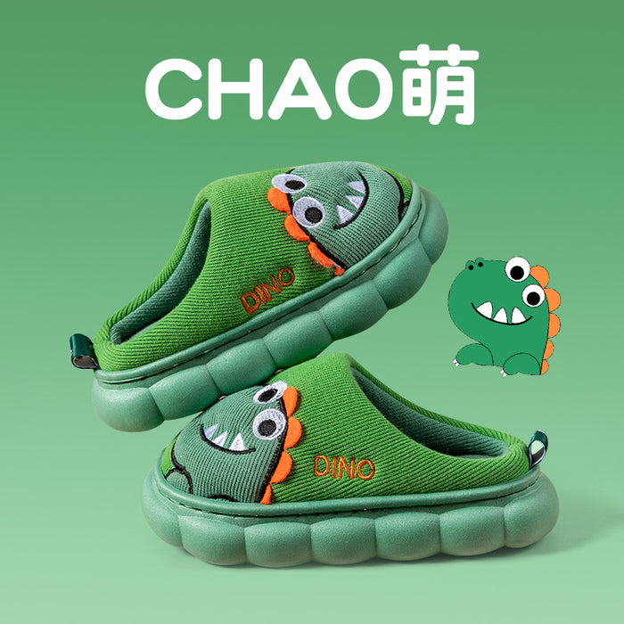 Wholesale Children' s cotton slippers autumn and winter medium and large children' s cute cartoon children' s slippers home indoor plush slippers