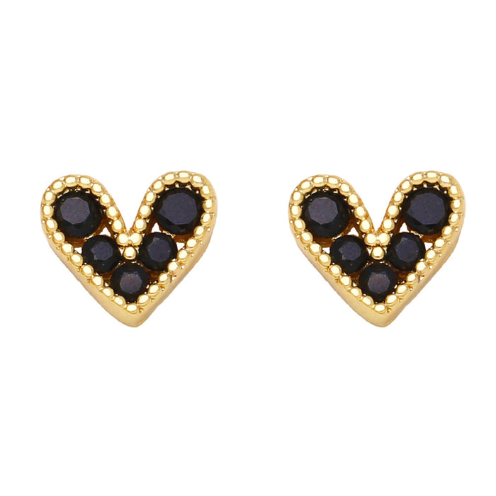 Wholesale Mini Zircon Heart Earrings JDC-ES-AS085