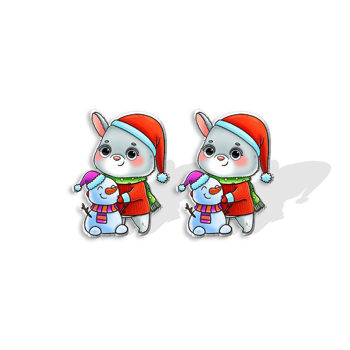 Boucles d'oreilles en gros résine Mignon Cartoon Christmas Stud Moucles d'oreilles JDC-ES-XIANGL074