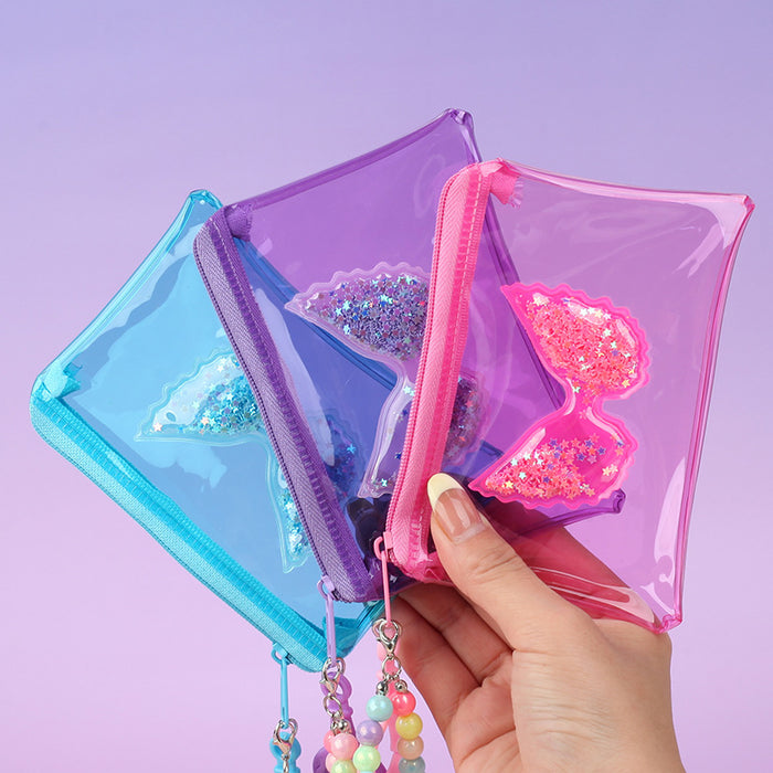 Wholesale PVC Transparent Wings Coin Purse Keychain Bag Charm Unisex Trendy Gift