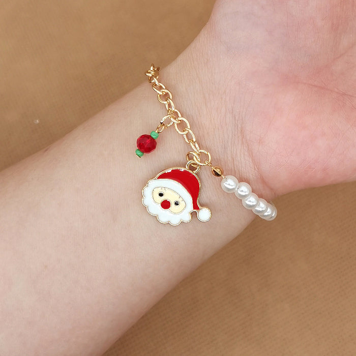 Wholesale Christmas Jewelry Alloy Christmas Tree Old Man Snowman Elk Snowflake Bell Christmas Bracelet