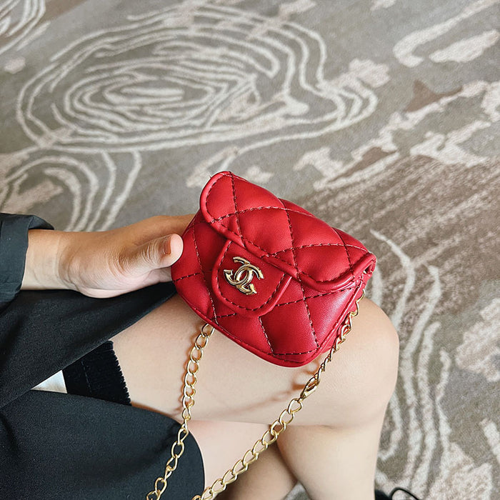 Wholesale Mini chain diamond grid diagonal small square bag, cute bag