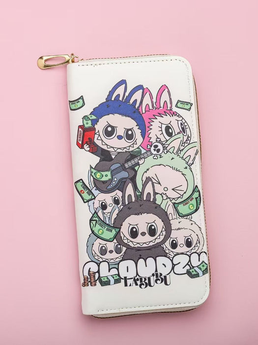 Wholesale Fresh Sweet Cartoon Leather Wallet with Zipper Large Capacity Unisex Card Holder