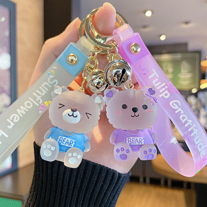 Wholesale Cute Sitting Crystal Bear Keychain