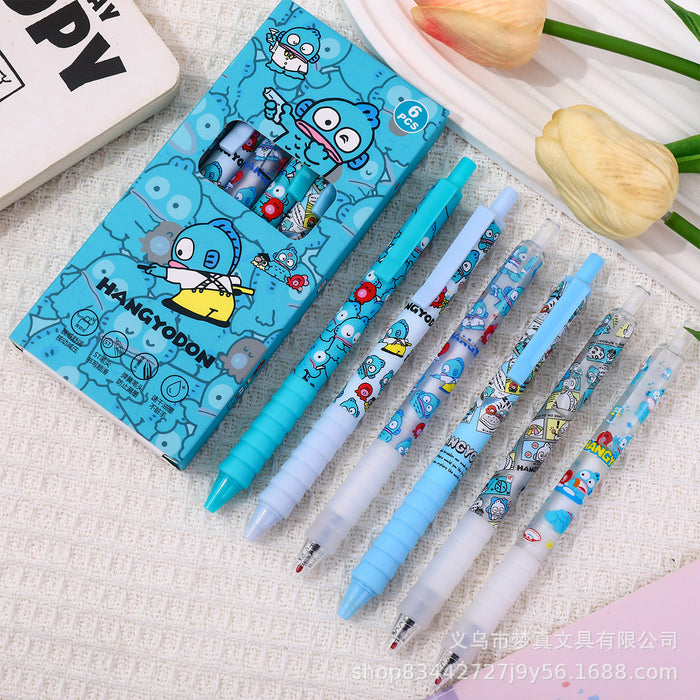 Wholesale 6pcs Clown fish cloud grip pen cartoon brush pen animation wind student press pen quick-drying gel pen