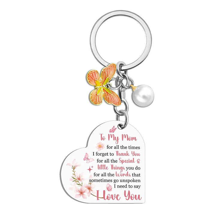 Wholesale Colored stainless steel keychain heart-shaped keychain