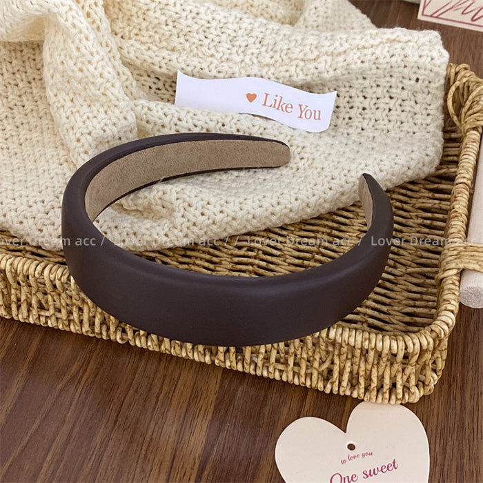 Wholesale Faux leather headband, retro fashion, high-end feel, headband, headwear