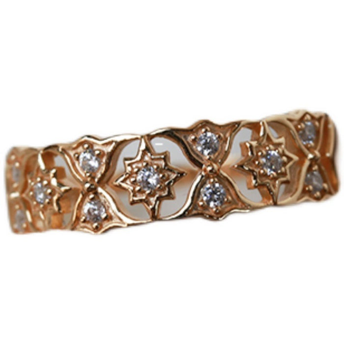 Wholesale Vintage lace hollowed out diamond inlaid light luxury ring