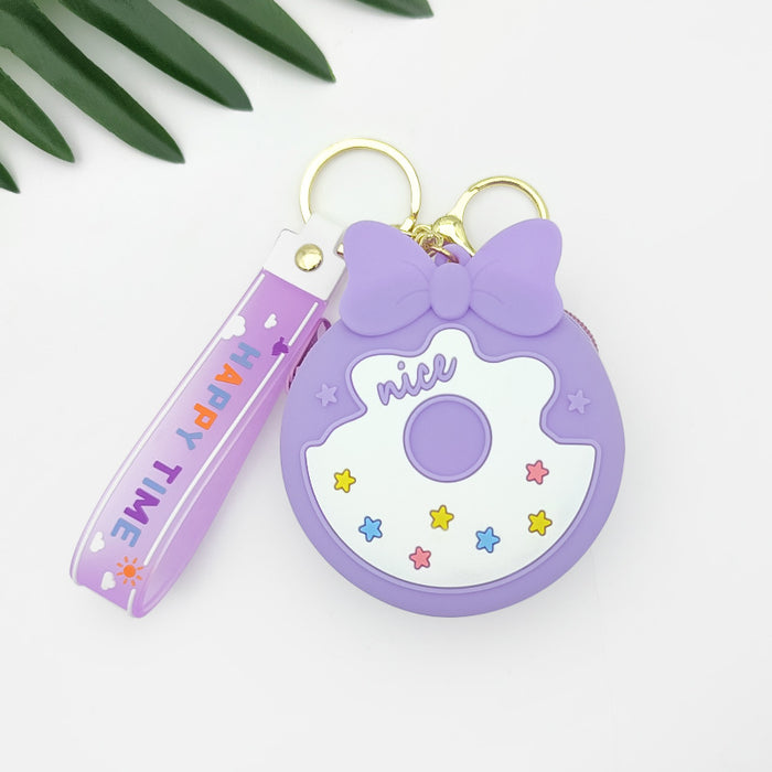 Wholesale Round Coin Bag Cartoon Coin Purse Sweet Mini Silicone Bag Headset Bag