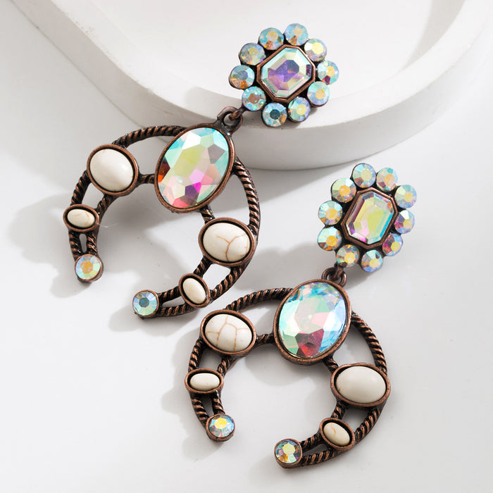 Wholesale Geometric teardrop-shaped turquoise earrings