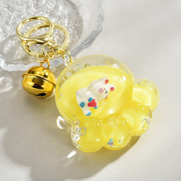 Wholesale Acrylic Ocean-Themed Floating Clownfish Oil-Filled Quicksand Keychain