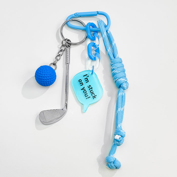 Wholesale Multicolor Golf Volleyball Baseball Badminton weave Keychain